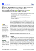 Sources of Thermal Power Generation and Their Influence on the Operating Temperature of Organic Solar Cells