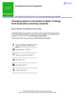 Changing taboos in Australian English: Findings from Australian university students
