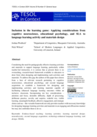 Inclusion in the learning game: Applying considerations from cognitive neuroscience, educational psychology, and SLA to language learning activity and materials design