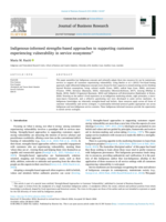 Indigenous-informed strengths-based approaches to supporting customersexperiencing vulnerability in service ecosystems