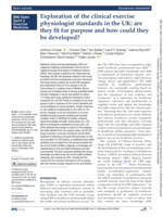 Exploration of the clinical exercise physiologist standards in the UK: are they fit for purpose and how could they be developed?
