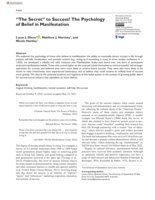 “The Secret” to Success? The Psychology of Belief in Manifestation