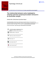 The relationship between early maladaptive schemas and non-consensual condom removal in an Australian sample