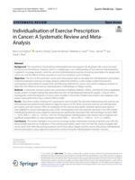 Individualisation of Exercise Prescription in Cancer: A Systematic Review and Meta-Analysis