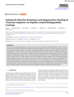 Enhanced Infection Resistance and Regenerative Healing of Titanium Implants via Peptide-Loaded Biodegradable Coatings