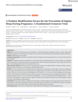 A Position Modification Device for the Prevention of Supine Sleep During Pregnancy: A Randomised Crossover Trial