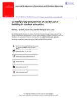 Contemporary perspectives of social capital building in outdoor education