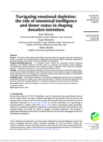 Navigating emotional depletion: the role of emotional intelligence and donor status in shaping donation intentions