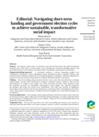 Editorial: Navigating short-term funding and government election cycles to achieve sustainable, transformative social impact
