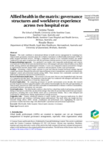Allied health in the matrix: governance structures and workforce experience across two hospital eras