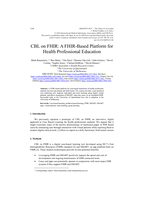 CBL on FHIR: A FHIR-Based Platform for Health Professional Education