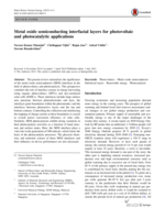 Metal oxide semiconducting interfacial layers for photovoltaic and photocatalytic applications