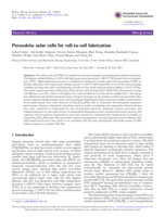 Perovskite solar cells for roll-to-roll fabrication