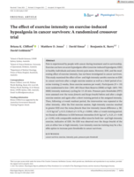 The effect of exercise intensity on exercise-induced hypoalgesia in cancer survivors: A randomized crossover trial