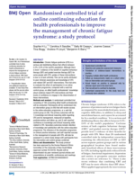 Randomised controlled trial of online continuing education for health professionals to improve the management of chronic fatigue syndrome: a study protocol