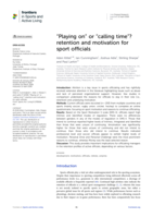 “Playing on” or “calling time”? retention and motivation for sport officials
