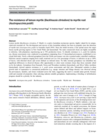 The resistance of lemon myrtle (Backhousia citriodora) to myrtle rust (Austropuccinia psidii)