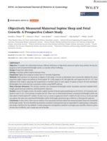 Objectively Measured Maternal Supine Sleep and Fetal Growth: A Prospective Cohort Study