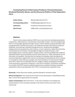 Contesting Parent-Child Contact Problems: Parental Alienation, Gendered Domestic Abuse, and the Discourse Politics of Post-Separation Harm