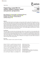 Supporting a ‘good life’ for autistic children: Autistic adults’ and parents’ perspectives