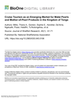 Cruise Tourism as an Emerging Market for Mabé Pearls and Mother-of-Pearl Products in the Kingdom of Tonga