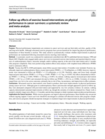 Follow-up effects of exercise-based interventions on physical performance in cancer survivors: a systematic review and meta-analysis