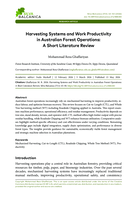 Harvesting Systems and Work Productivity in Australian Forest Operations: A Short Literature Review