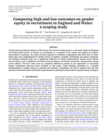 Comparing high and low outcomes on gender equity in recruitment in England and Wales: a scoping study