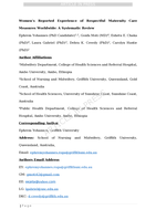 Women's reported experience of respectful maternity care measures worldwide: a systematic review