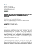 Australian Aboriginal Traditions of volcanism: Ancient recollections of eruptions and their nature, purpose, and contemporary importance