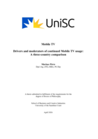 Mobile TV Drivers and moderators of continued Mobile TV usage: A three-country comparison
