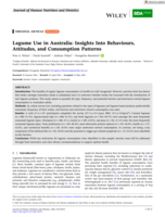 Legume Use in Australia: Insights Into Behaviours, Attitudes, and Consumption Patterns