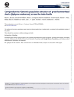 Corrigendum to: Genomic population structure of great hammerhead sharks (Sphyrna mokarran) across the Indo-Pacific