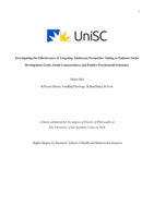 Investigating the Effectiveness of Targeting Adolescent Perspective Taking to Enhance Social Development Goals, Social Connectedness and Positive Psychosocial Outcomes