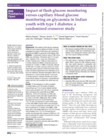 Impact of flash glucose monitoring versus capillary blood glucose monitoring on glycaemia in Indian youth with type 1 diabetes: a randomised crossover study