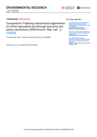 Corrigendum: Fostering natural forest regeneration on former agricultural land through economic and policy interventions (2020 Environ. Res. Lett. 15 043002)