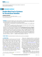 Double-Blind Proof of Existence for Decentralized Identities