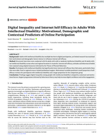 Digital Inequality and Internet Self‐Efficacy in Adults With Intellectual Disability: Motivational, Demographic and Contextual Predictors of Online Participation
