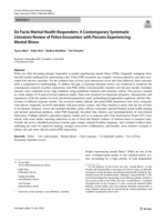 De Facto Mental Health Responders: A Contemporary Systematic Literature Review of Police Encounters with Persons Experiencing Mental Illness
