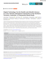 Digital Technology Use for Health and eHealth Literacy in a Very Remote Aboriginal Community in the Northern Territory, Australia: A Community-Based Study
