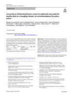 Correction to: Enhancing farmers’ access to neglected crop seeds for healthy diets in a changing climate: six recommendations for policy action