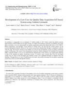 Development of a Low-Cost Air Quality Data Acquisition IoT-based System using Arduino Leonardo