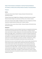 Types of Harm/Violence Undertaken in Harmful Practices Related to Accusations of Witchcraft and Ritual Attacks Globally: A Scoping Review. Protocol