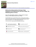 Bidirectional Associations between Daily Symptoms of Perfectionism and Poor Sleep: The Mediating Role of Stress