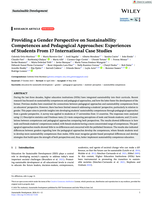 Providing a Gender Perspective on Sustainability Competences and Pedagogical Approaches: Experiences of&nbsp;Students From 17 International Case Studies