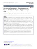 Increasing the capacity of policy agencies to use research findings: a stepped-wedge trial