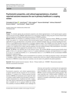 Psychometric properties, and cultural appropriateness, of patient reported outcome measures for use in primary healthcare: a scoping review