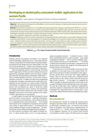 Developing an alcohol policy assessment toolkit: Application in the western Pacific