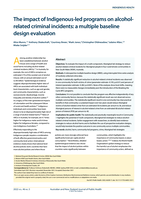 The impact of Indigenous‐led programs on alcohol‐related criminal incidents: a multiple baseline design evaluation