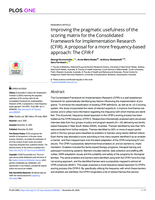 Improving the pragmatic usefulness of the scoring matrix for the Consolidated Framework for Implementation Research (CFIR). A proposal for a more frequency-based approach: The CFIR-f